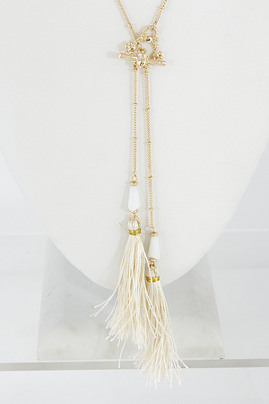 Long Fashionista Necklace With Tassel And Triangle 6DCE7